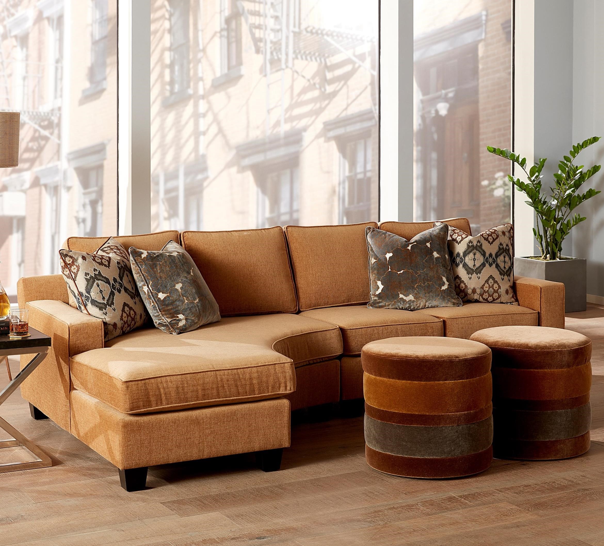 Norwalk Metro 984997+56Rust 2Piece Contemporary Arc Sectional Sofa